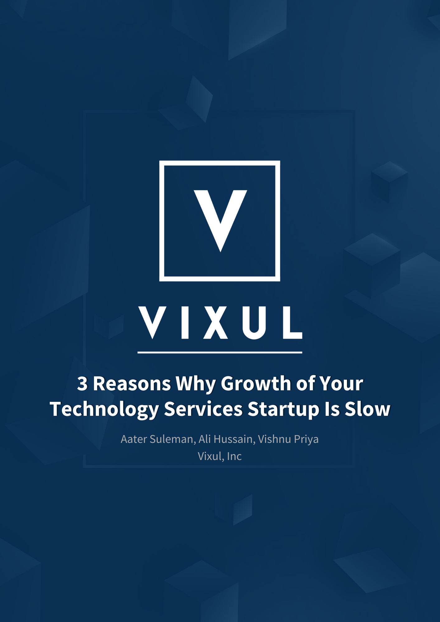 Vixul-3 Reasons Why Growth of Your Technology Services Startup Is Slow